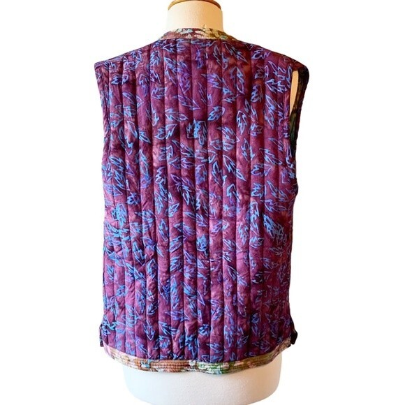 NWT Quilted Colorful Batik Reversible Wearable Art Festival Vest -Small - Picture 7 of 9
